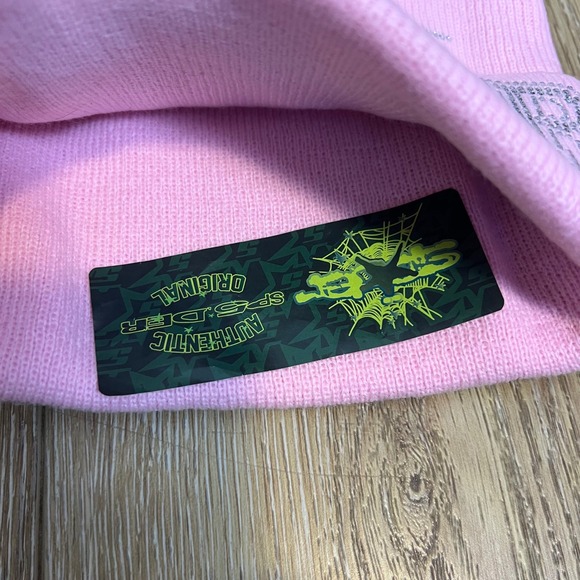 SP5DER Angel Number 555 Brown Hoodie + Joggers + Pink Spider Beanie – Streetwear - Picture 5 of 13